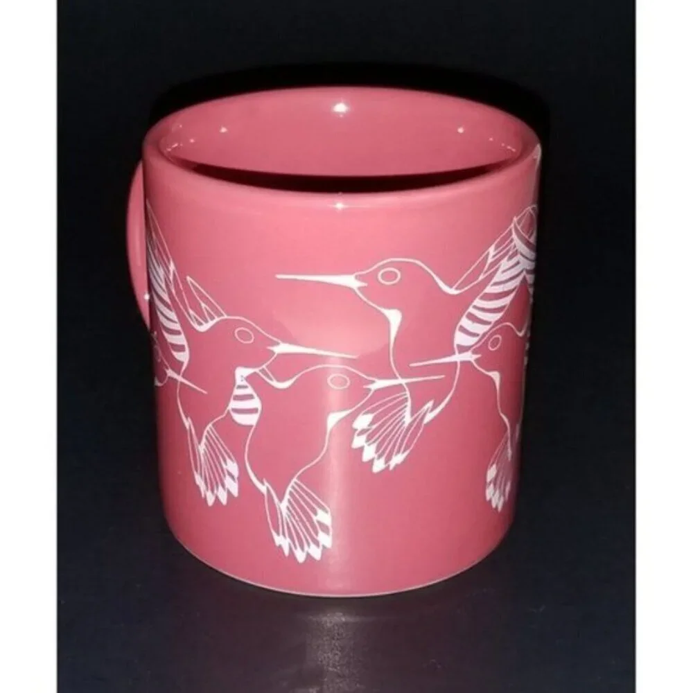 Hummingbirds Pink White Mug Coffee Cup Designs USA